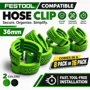 Festool Hose Clips, 36mm D27 with Helical Design, Dust Extraction