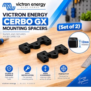 Victron Cerbo GX Mounting Spacers, 58mm Spacing, Raised Design for Airflow (Set of 2)