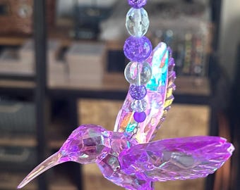 Hummingbird, Suncatcher, Boho Sun Catcher, Prism, Crystals, Garden Decor, Suncatchers, Gift, Rainbow Maker, Crystals