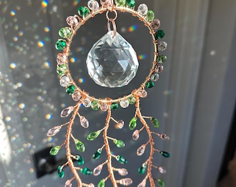 Suncatcher, Boho Sun Catcher, Prism, Crystals, Garden Decor, Suncatchers, Gift, Rainbow Maker, Forever Plant