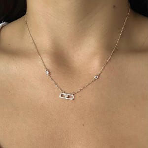 Gold Danity Pendant Necklace Chain Gold Plated Diamonds Necklace Luxury Jewelry Gift for Her Perfect Valentine’s Day Gift