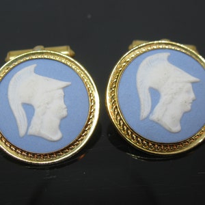 Vintage DESTINO WEDGWOOD Blue Jasper 12K Gold Filled Cuff Links Cufflinks Vintage Cufflinks Vintage Cuff Links Vintage Jewelry Gifts for Him