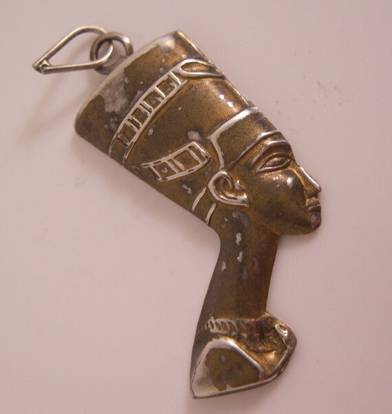Antique Egyptian Pharaoh Cleopatra Gilt Sterling Silver Charm Pendant Antique Jewelry Antique Charms Antique Charm Antique Pendant