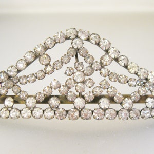Antique Victorian 1800&#39;s Crown Rhinestone Brass Hair Clip Hair Barrette Gifts for Her Gifts for Women Gifts for Sister Bridal Jewelry
