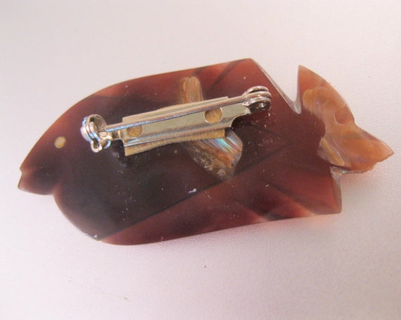 Vintage Tortoise Shell Mother of Pearl Hand Carve… - image 3