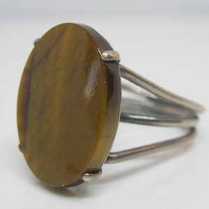 Men&#39;s Mid Century Sterling Silver Tiger&#39;s Eye Ring Size 8 Ring for Men Men&#39;s Ring Unisex Ring Gifts for Him Vintage Ring Vintage Jewelry