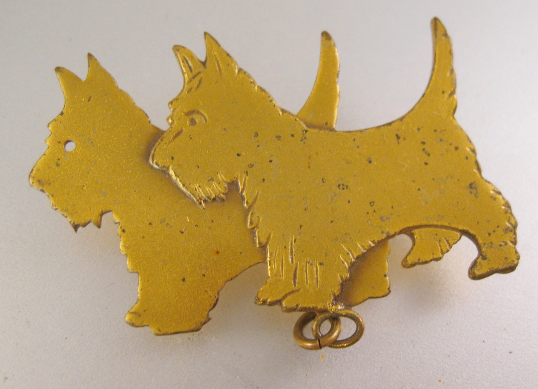 Scotty Dog Acrylic Pin Brooch, Classic Classic Vintage Inspired Style