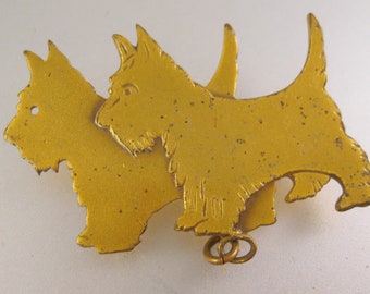 Broche de chien de Scottie vintage avec les strass clairs - France