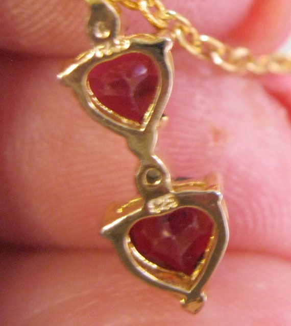 Vintage FAS Genuine Garnet & Diamond Accent Heart… - image 7