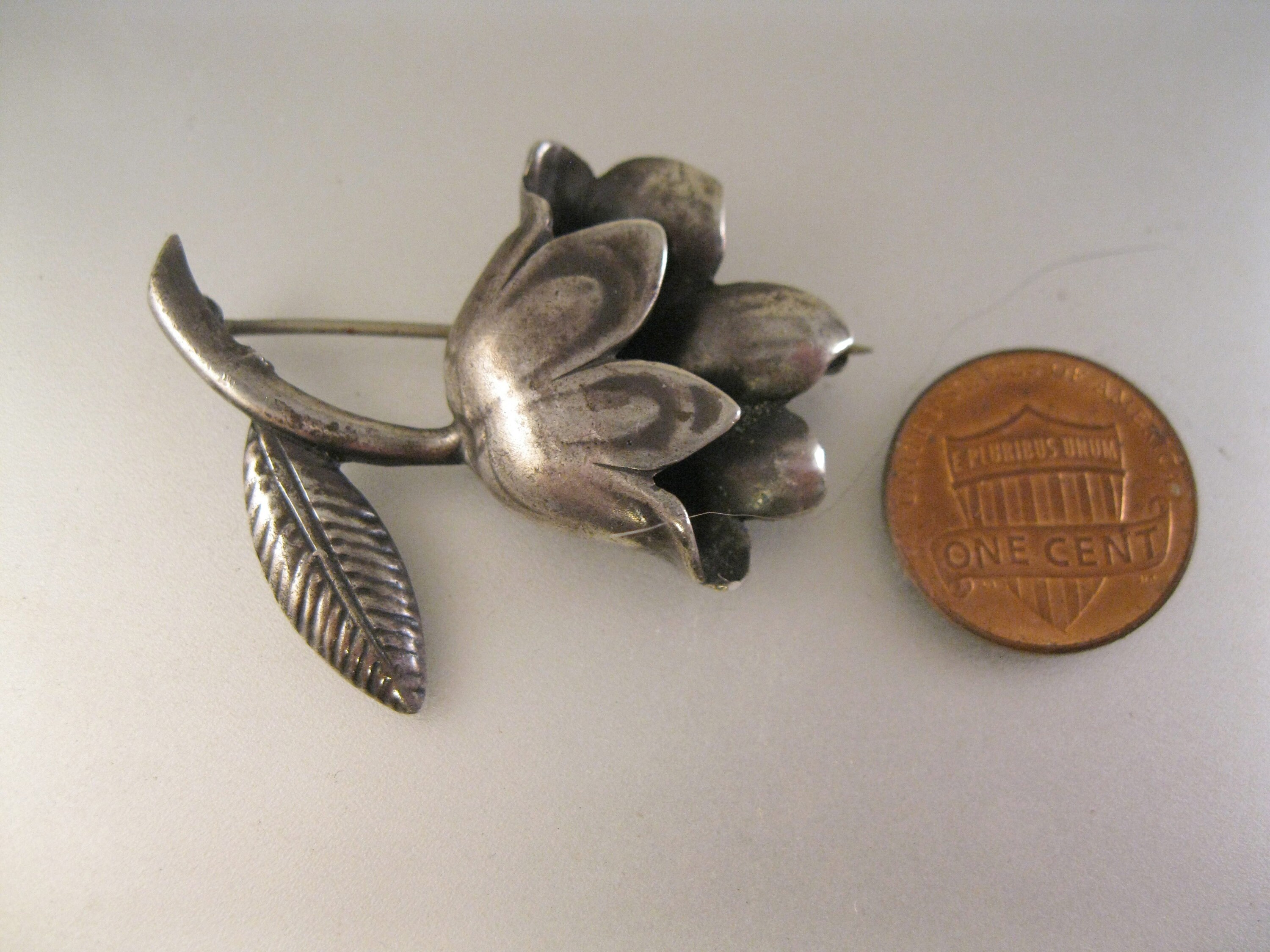 Antique Flower Sterling Silver Brooch Pin Antique Jewelry Antique ...