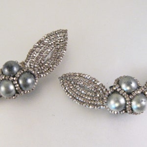 Antique Victorian Cut Steel Leaf Floral Shoe Clips 1800s Antique Shoe Clips Antique Accessories Gifts for Her Gifts for Women Gifts for Wife