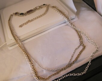 Gold Tone Multi Layer Chain Belt Faux Pearl Rhinestone  display picture 1