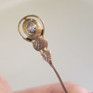 Antique 10K YG Paste Stone Stick Pin Cravat Hat Pin Bar Pin Antique Stick Pin Antique Jewelry Antique Cravat Antique Hat Antique Bar Pin