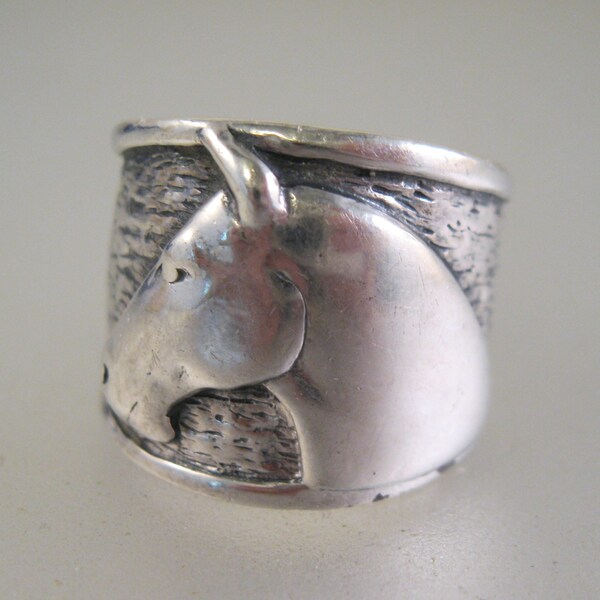 Vintage SILPADA Horse Head Sterling Silver Cigar Band Ring Size 6 Unisex Ring Vintage Jewelry Vintage Ring Gifts for Her Gifts for Women