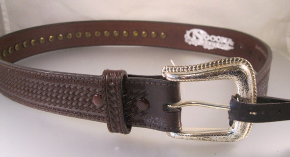Vintage NOCONA 2413402-28 Hand Tooled Leather Silver Plated  display picture 1