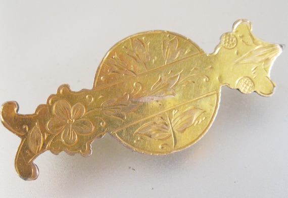Antique Victorian Edwardian Gold Filled Floral Engraved Bar Pin Brooch Antique Pin Antique Brooch Victorian Pin Edwardian Brooch