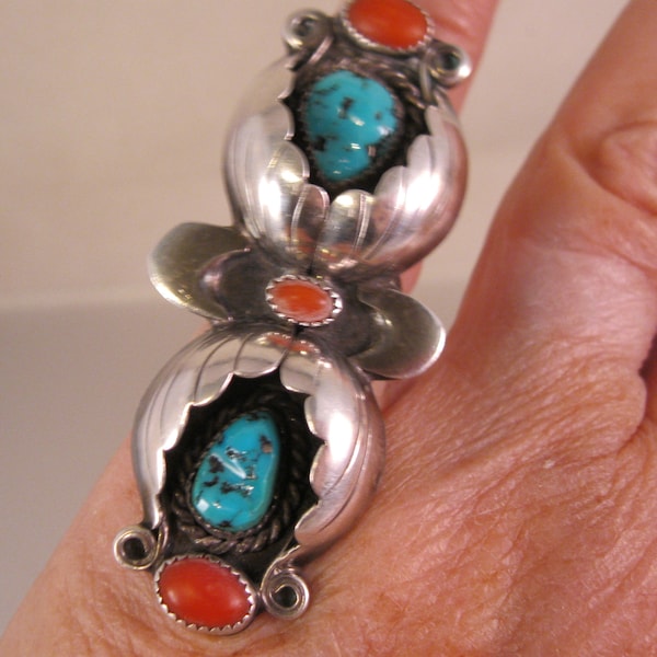 Signed Judy Largo Navajo Handmade Ring Size 8 main image 0