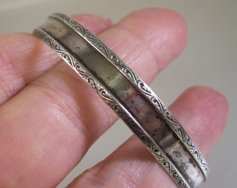 Antique 1900's Sterling Silver Cuff Bracelet Adjustable Large Size Antique Bracelet Antique Jewelry Gifts for Her Gifts for Women