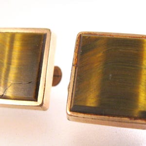Antique Victorian Circa 1885 Signed MT. HOPE Tiger&#39;s Eye Rose Gold-Filled Cuff Links Unisex Cufflinks Antique Cufflinks Antique Jewelry