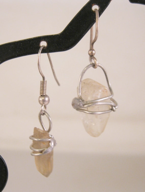 Vintage Mismatched Rock Quartz Crystal Drop or Dan