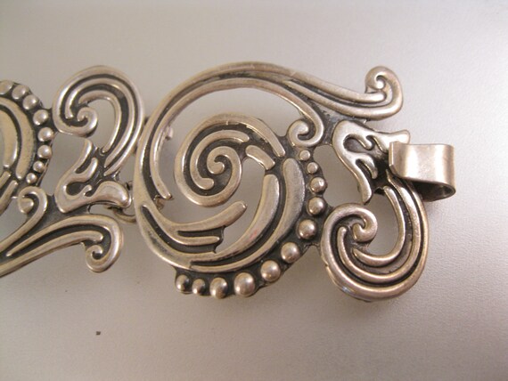 Vintage AMPARO Signed Mexican Scroll Sterling Sil… - image 5