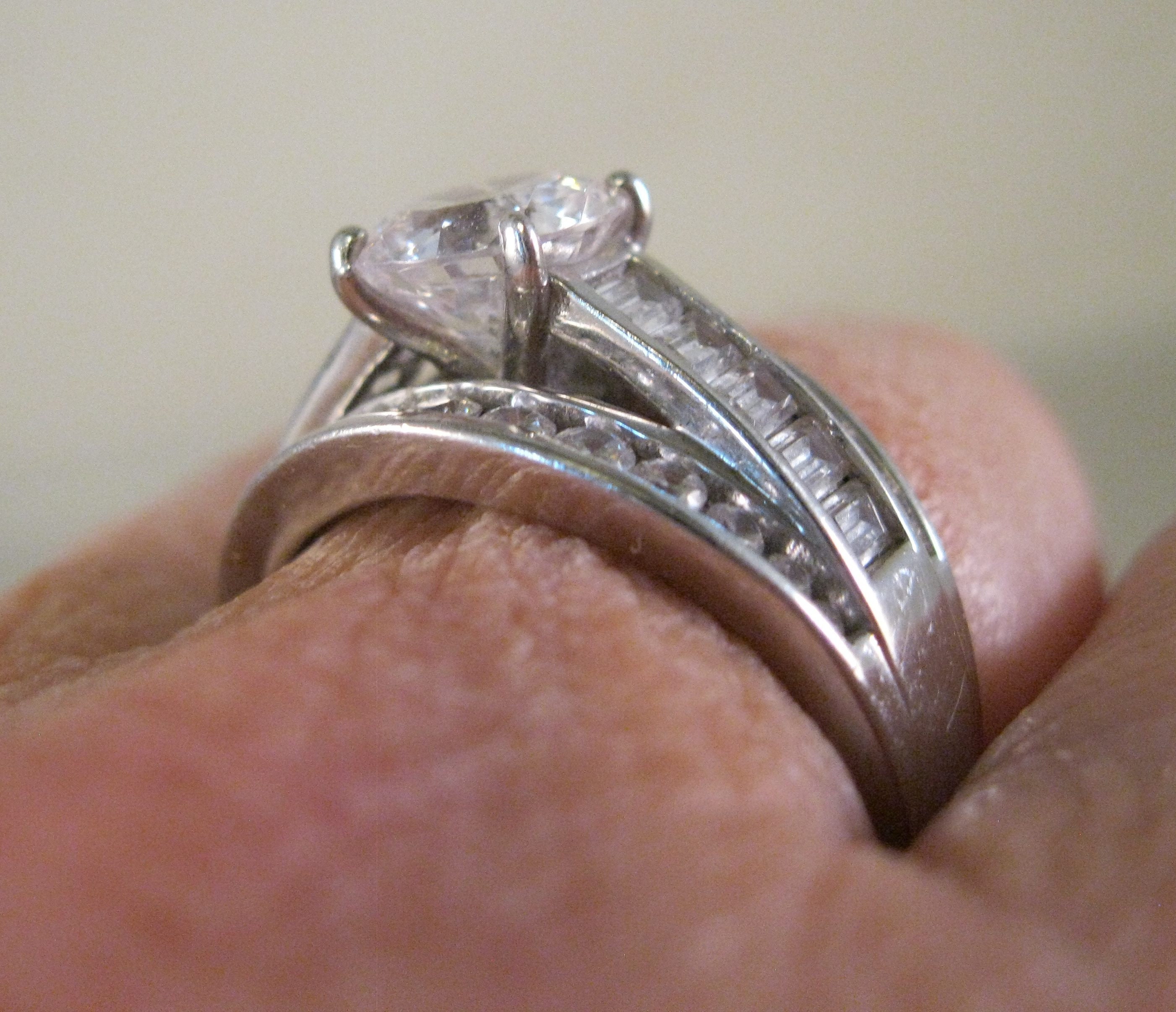 Bague Fiançailles Vintage Argent Et Zirconium Cubique Taille 54 - Neuf Parfait état