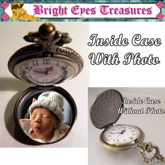 Northpole Santa Claus Christmas pocket watch North Pole Santa Bronze Pocket Watch Long Necklace / Unique  main image 4