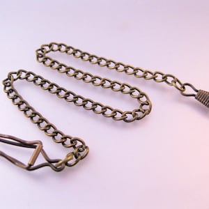 Vintage Style Pocket Watch Belt Chain Bronzed Metal 13.75&quot; Gift for Him Gift for Man Gift for Dad Gift for Husband Gift for Son