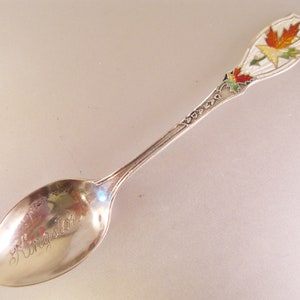 Vintage Kingston Canada Enamel & Sterling Silver Spoon Souvenir Spoon Collectible Spoon Vintage Spoon Vintage Collectible Spoon