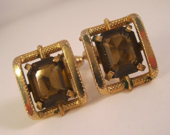 Vintage Smoky Quartz Gold Filled Cuff Links Cufflinks Vintage Cuff Links Vintage Cufflinks Gifts for Him Gifts for Dad Gifts for Men