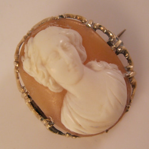Shops Antique Victorian 14K YG Cameo Brooch Hand Carved Shell Antique Brooch Antique Pin Victorian Brooch Victorian Jewelry Antique Jewelry