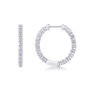 Shining Diamond Hoop Earring, Moissanite Huggie Sterling Silver Earrings, Unique earrings for Women, Sparkling Earrings, Anniversary gifts.