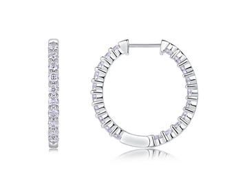 Shining Diamond Hoop Earring, Moissanite Huggie Sterling Silver Earrings, Unique earrings for Women, Sparkling Earrings, Anniversary gifts.