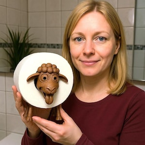 Bathroom decoration, toilet paper holder WC sheep, stackable, toilet sheep, toilet paper holder for all toilet rolls toilet paper