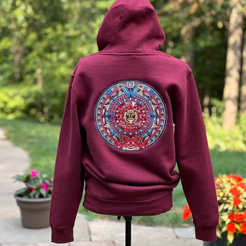 Mayan Kalender gestickter Unisex-Kapuzenpullover