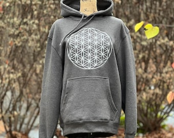 Blume des Lebens gestickter Unisex Hoodie