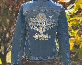 Tree of Life Damen Boyfriend Jeansjacke
