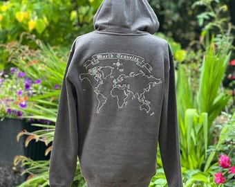 World Traveler Bestickter benutzerdefinierter Unisex-Hoodie