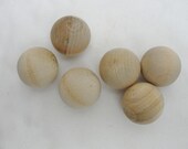 Wooden ball 1 quot (1 inch) solid wood, 1 inch diameter balls set of 6