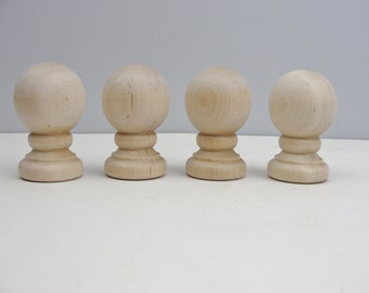 Wooden ball finial set of 4