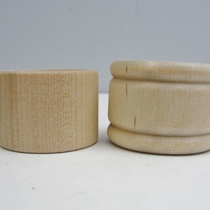 Unfinished wood napkin ring wooden tube set of 6 choose plain or grooved