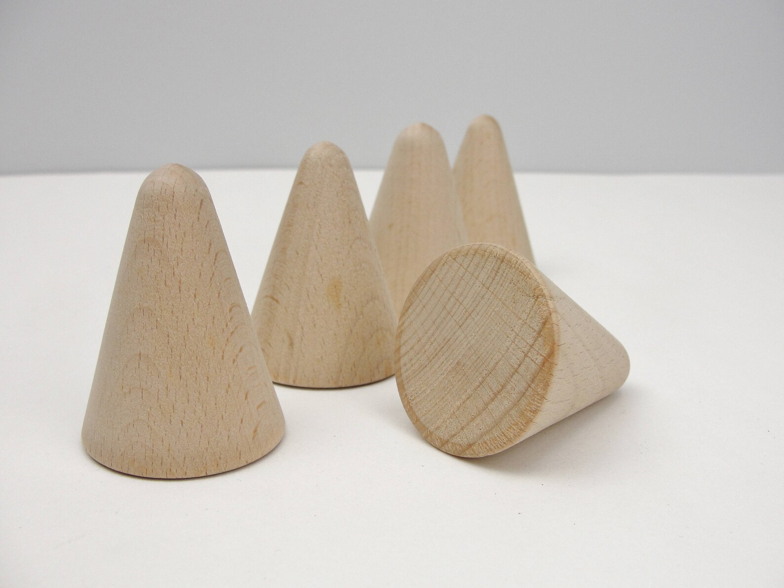 5 Wooden Cones 2 Tall Wooden Contemporary Christmas Etsy