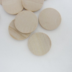 50 Wooden Circles, 1 Inch Wooden Disc, 1