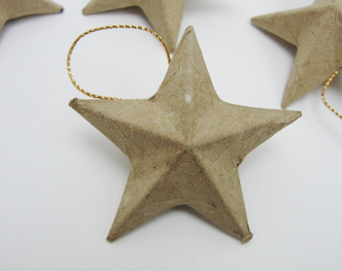6 Paper Mache Stars 2 DIY Star Ornament Etsy