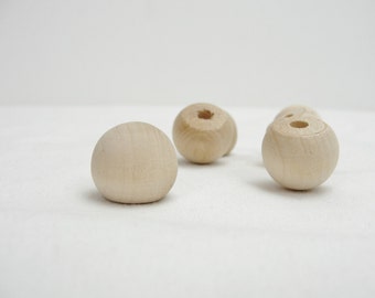 Wooden ball knob 3/4" (.75 inch ball knob) solid wood set of 6