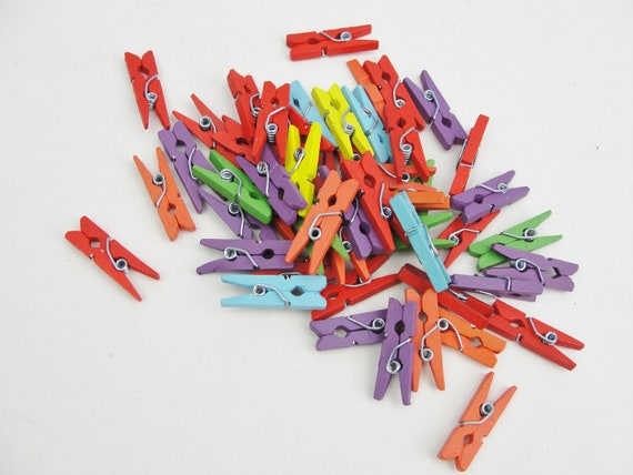 Tiny Clothespins, 1 Miniature Clothespins Choose Your Color 