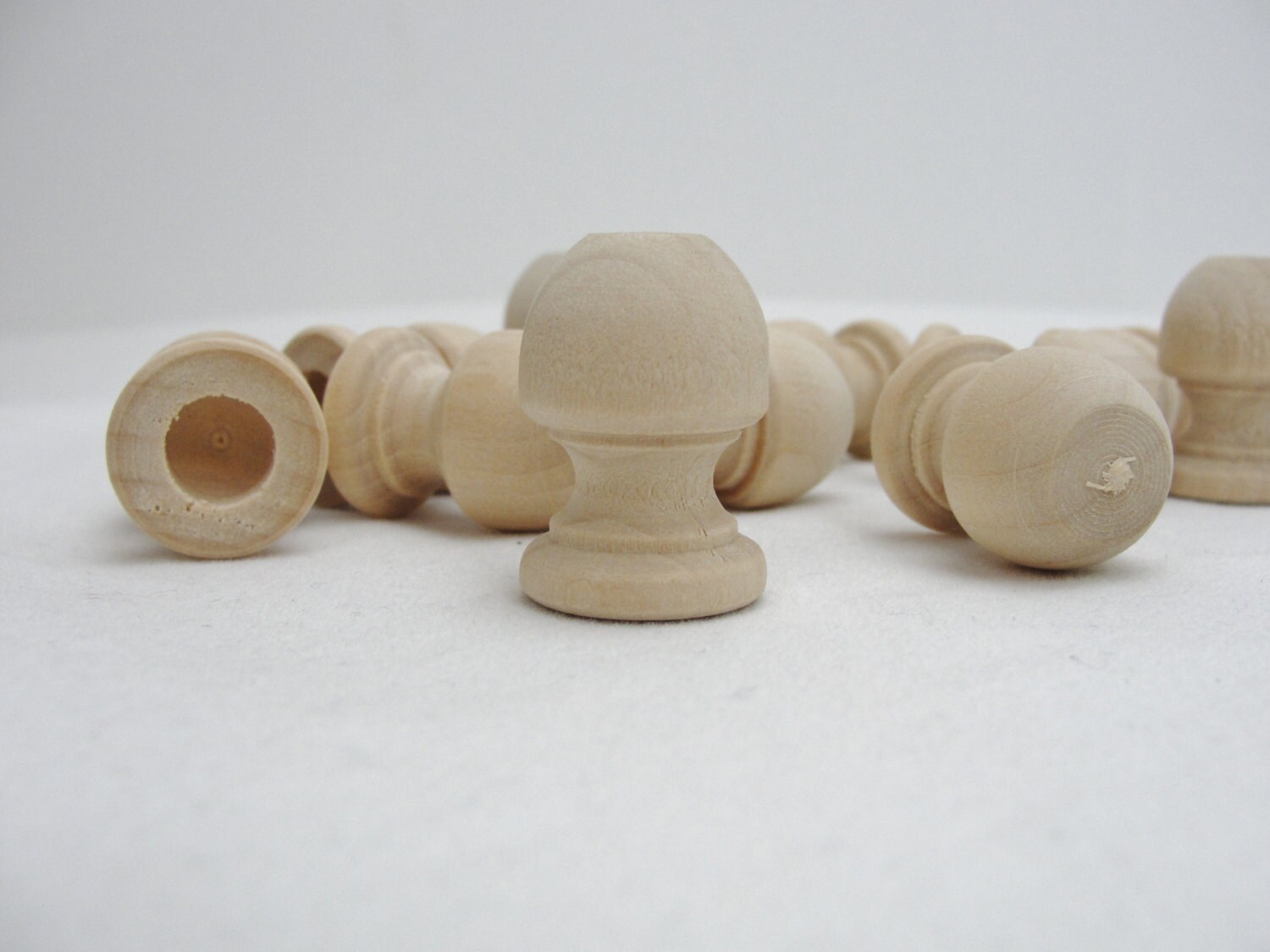 Wooden end cap Finial 1 1/16" tall, 3/4" wide end cap set o…