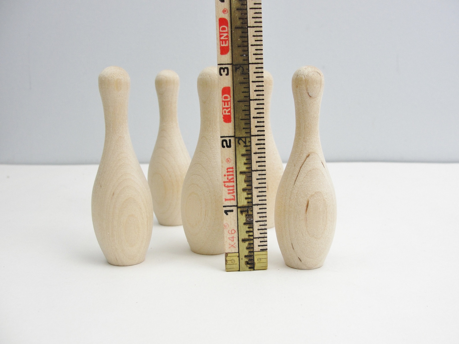 Miniature Wood Bowling Pins 3 Set of 5 Etsy