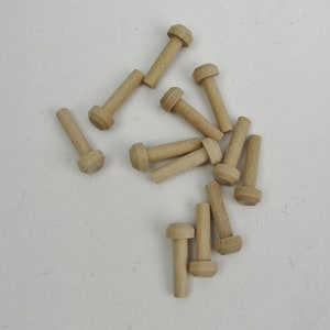 Tiny wooden peg 13/16" toy axle unfinished DIY set of 12