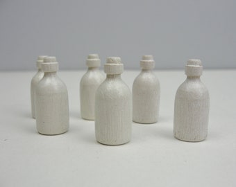 Miniature bottle, Wooden bottle set of 6, dollhouse bottle, potion bottle